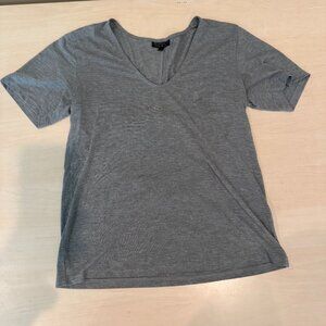 Topshop Grey Short Sleeve T-Shirt Top Size 6